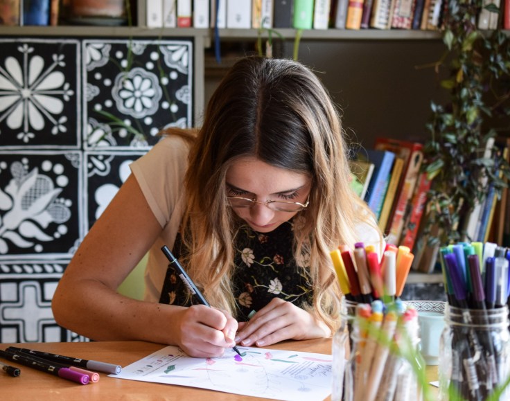 Geni Brant working in "Calm and Collected"