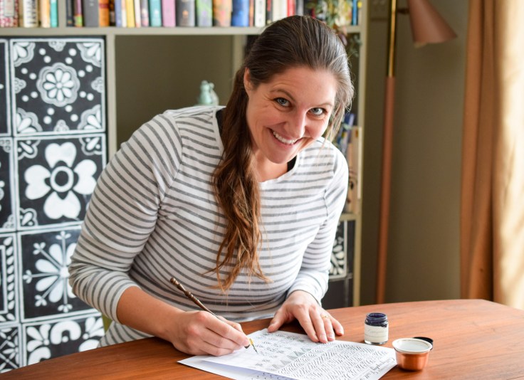 Lindsey Bugbee Writing Calligraphy
