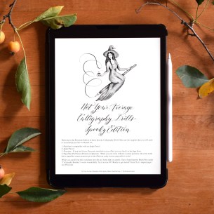 The "Not Your Average Calligraphy Drills: Spooky Edition" packet is now available as a PROCREATE worksheet!