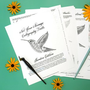 These garden-themed pointed pen calligraphy drills will help your skills to bloom!