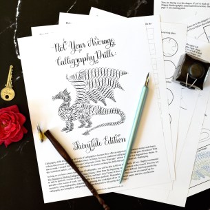 These fairytale calligraphy drills are fanciful and fun! A great way to improve your calligraphy while catering to your creativity.