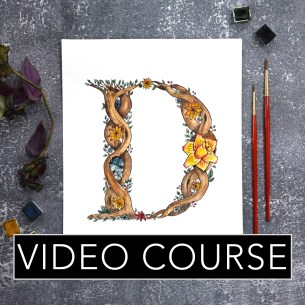 Watercolor Botanical Letters 101 eCourse